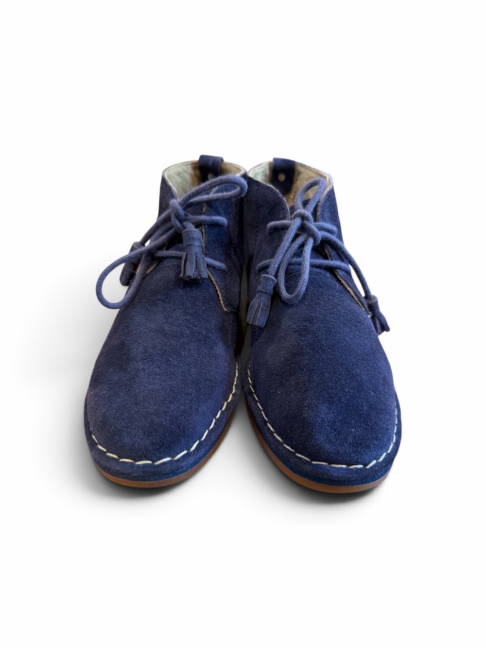 Hush Puppies Blue Suede Loafers with Cream Insole